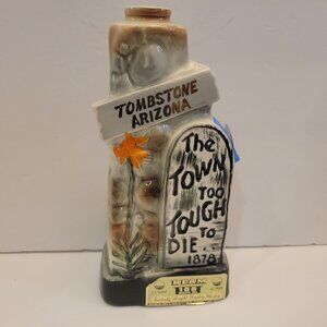 Jim Beam Tombstone Arizona 100 Months 86 Proof Ceramic Decanter Vintage Collecti